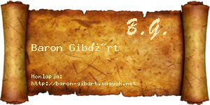 Baron Gibárt névjegykártya